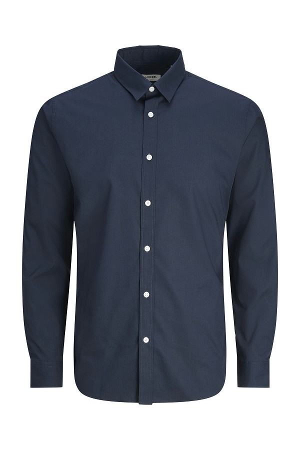 JREBGAVIN SOLID SHIRT LS NOOS - ΜΠΛΕ
