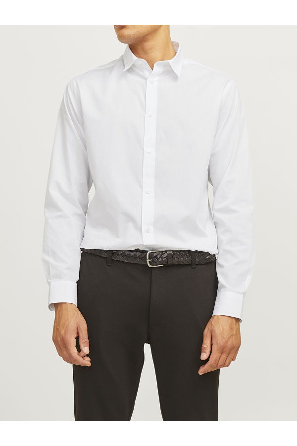 JREBGAVIN SOLID SHIRT LS NOOS - ΛΕΥΚΟ