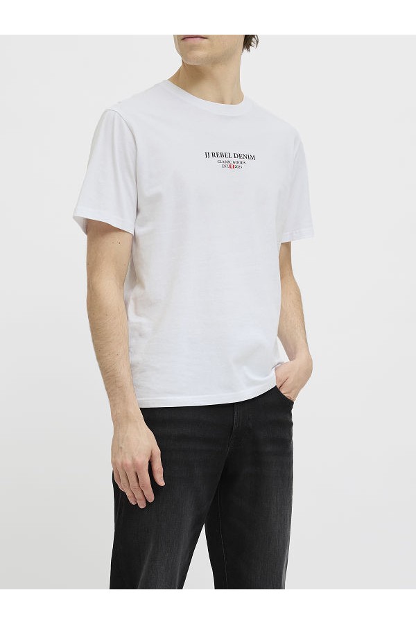 JREBJEANS REBEL PRINT TEE SS O-NECK SN - ΛΕΥΚΟ