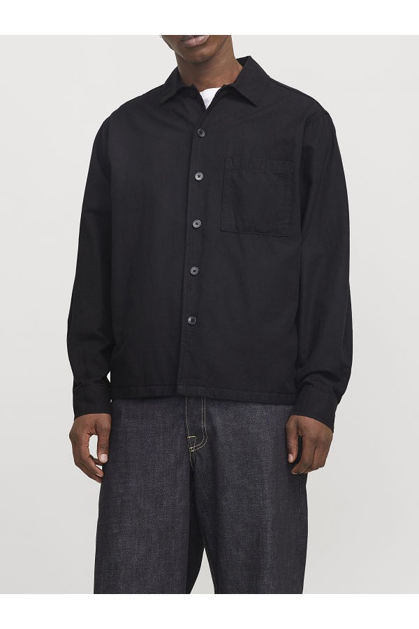 JJEURBAN EDGE OVERSHIRT LS SN - ΜΑΥΡΟ