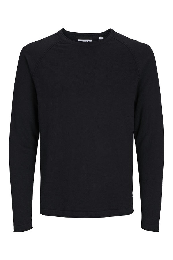 JJEBREEZE KNIT CREW NECK SN - ΜΑΥΡΟ