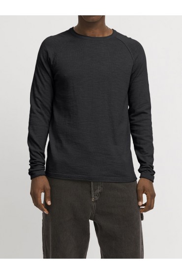 JJEBREEZE KNIT CREW NECK SN - ΜΑΥΡΟ