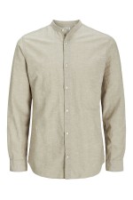JJEBREEZE LINEN BLE BAND SHIRT LS SN PLS - ΜΠΕΖ