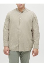 JJEBREEZE LINEN BLE BAND SHIRT LS SN PLS - ΜΠΕΖ