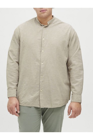 JJEBREEZE LINEN BLE BAND SHIRT LS SN PLS - ΜΠΕΖ