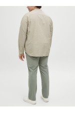 JJEBREEZE LINEN BLE BAND SHIRT LS SN PLS - ΜΠΕΖ