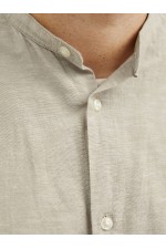 JJEBREEZE LINEN BLE BAND SHIRT LS SN PLS - ΜΠΕΖ