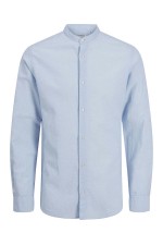 JJEBREEZE LINEN BLE BAND SHIRT LS SN PLS - ΜΠΛΕ