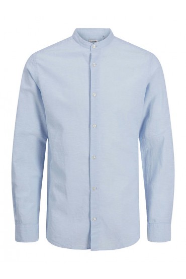 JJEBREEZE LINEN BLE BAND SHIRT LS SN PLS - ΜΠΛΕ