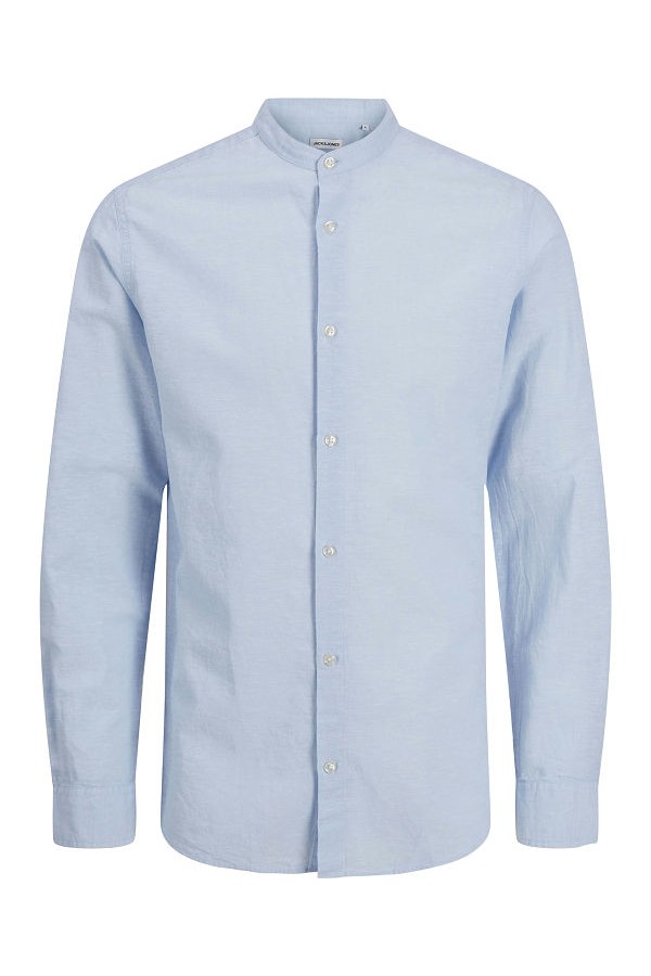 JJEBREEZE LINEN BLE BAND SHIRT LS SN PLS - ΜΠΛΕ