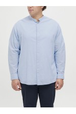 JJEBREEZE LINEN BLE BAND SHIRT LS SN PLS - ΜΠΛΕ