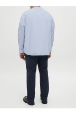 JJEBREEZE LINEN BLE BAND SHIRT LS SN PLS - ΜΠΛΕ