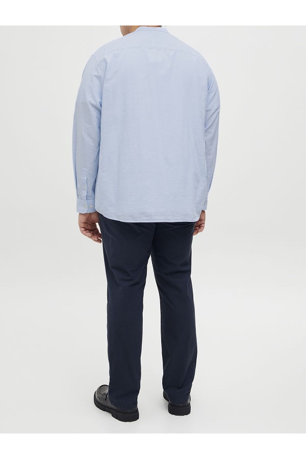 JJEBREEZE LINEN BLE BAND SHIRT LS SN PLS - ΜΠΛΕ
