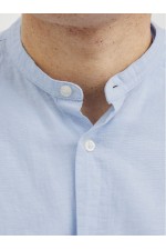 JJEBREEZE LINEN BLE BAND SHIRT LS SN PLS - ΜΠΛΕ