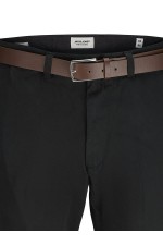 JPSTMARCO FRANCO CHINO W BELT - ΜΑΥΡΟ