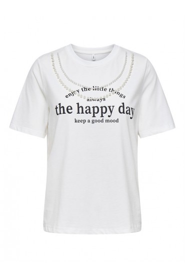 ONLJOLLY LIFE S/S BOXY PRINT TOP JRS - ΛΕΥΚΟ