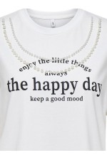 ONLJOLLY LIFE S/S BOXY PRINT TOP JRS - ΛΕΥΚΟ
