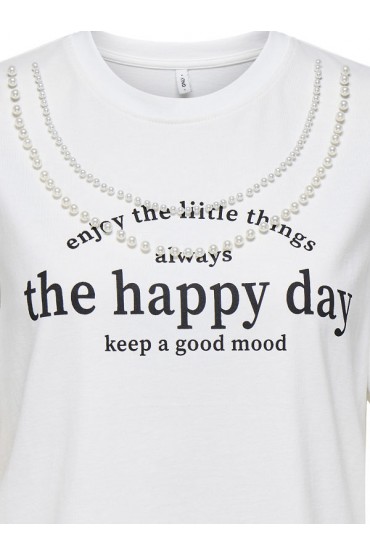 ONLJOLLY LIFE S/S BOXY PRINT TOP JRS - ΛΕΥΚΟ