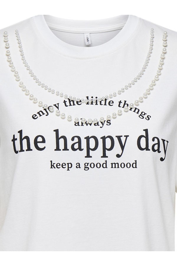 ONLJOLLY LIFE S/S BOXY PRINT TOP JRS - ΛΕΥΚΟ