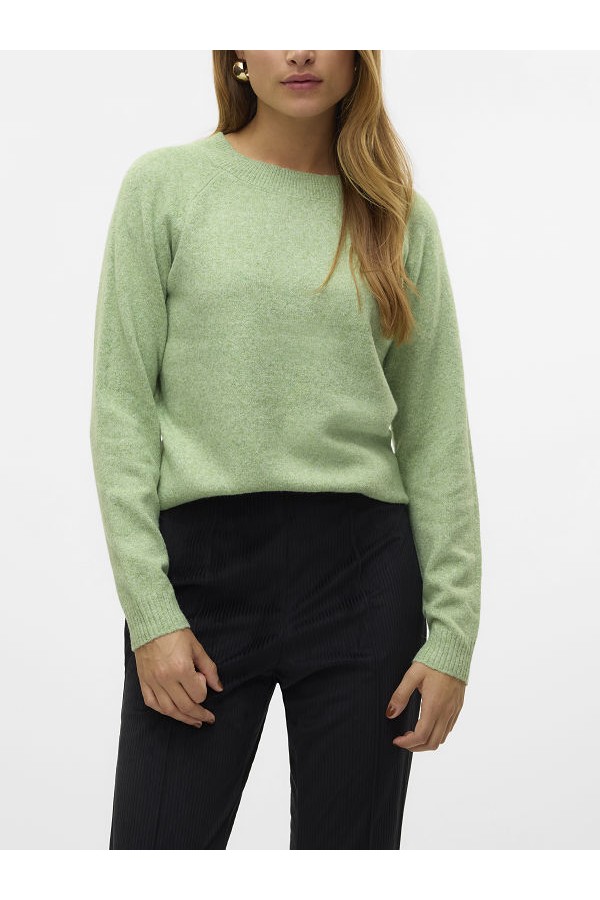 VMDOFFY LS O-NECK BLOUSE GA NOOS - ΠΡΑΣΙΝΟ