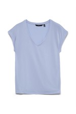 VMFILLI SS V-NECK TEE NOOS - ΜΠΛΕ ΑΝΟΙΧΤΟ