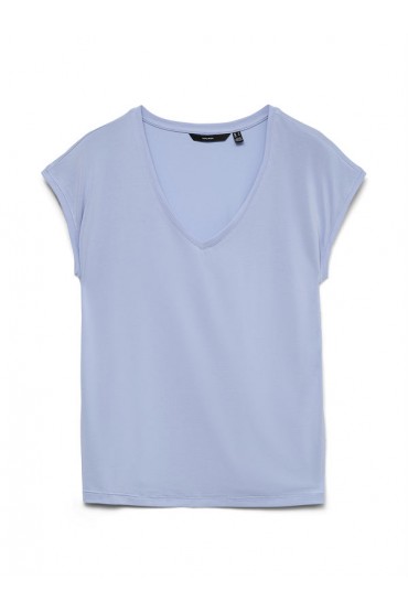 VMFILLI SS V-NECK TEE NOOS - ΜΠΛΕ ΑΝΟΙΧΤΟ