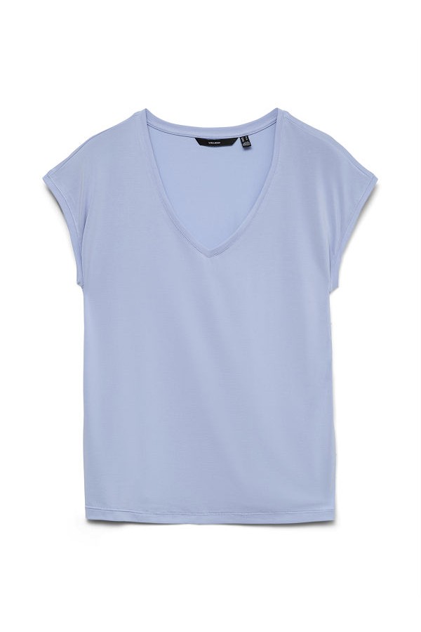 VMFILLI SS V-NECK TEE NOOS - ΜΠΛΕ ΑΝΟΙΧΤΟ