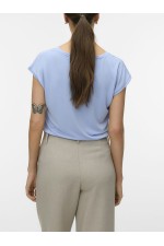 VMFILLI SS V-NECK TEE NOOS - ΜΠΛΕ ΑΝΟΙΧΤΟ