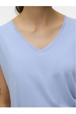 VMFILLI SS V-NECK TEE NOOS - ΜΠΛΕ ΑΝΟΙΧΤΟ