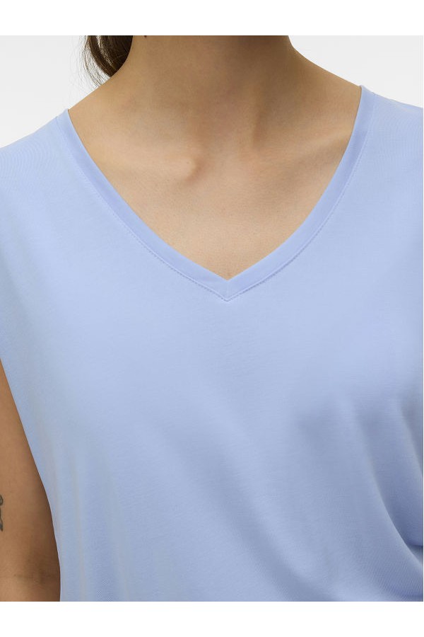 VMFILLI SS V-NECK TEE NOOS - ΜΠΛΕ ΑΝΟΙΧΤΟ