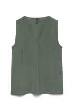 VMALVA S/L V-NECK TOP WVN GA EXP - ΧΑΚΙ