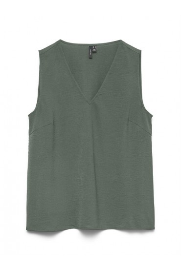 VMALVA S/L V-NECK TOP WVN GA EXP - ΧΑΚΙ