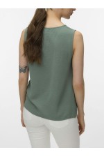 VMALVA S/L V-NECK TOP WVN GA EXP - ΧΑΚΙ