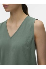 VMALVA S/L V-NECK TOP WVN GA EXP - ΧΑΚΙ