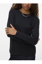 VMPAULINA LS T-SHIRT JRS NOOS - ΜΑΥΡΟ