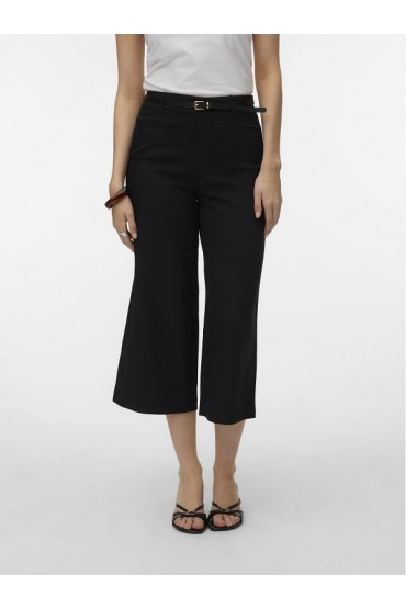 VMELMA HW WIDE CULOTTE BELT PANT NOOS - ΜΑΥΡΟ