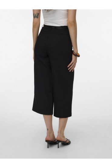 VMELMA HW WIDE CULOTTE BELT PANT NOOS - ΜΑΥΡΟ