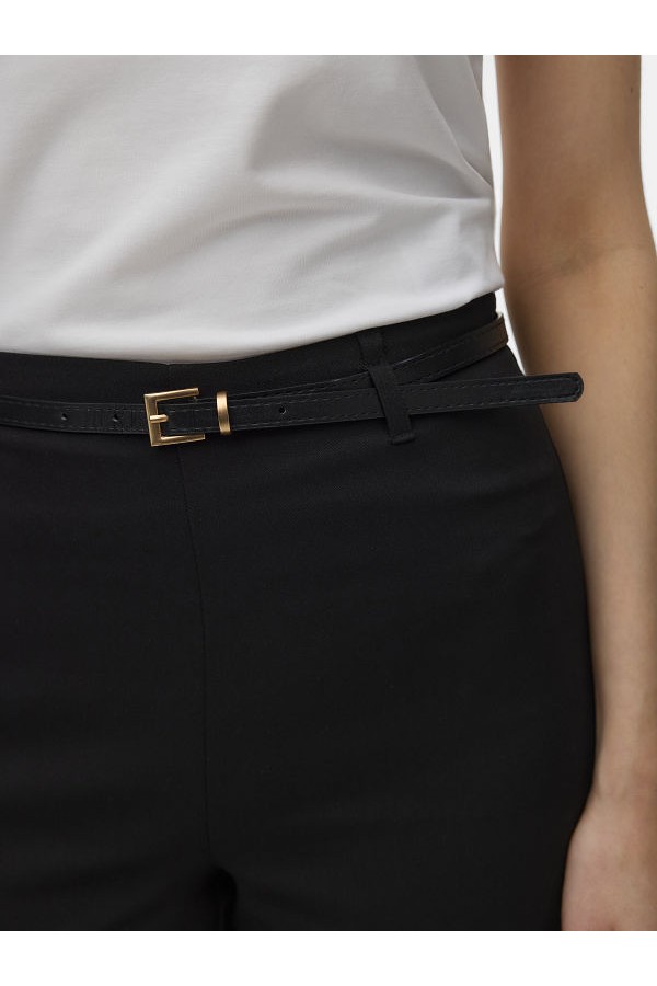 VMELMA HW WIDE CULOTTE BELT PANT NOOS - ΜΑΥΡΟ