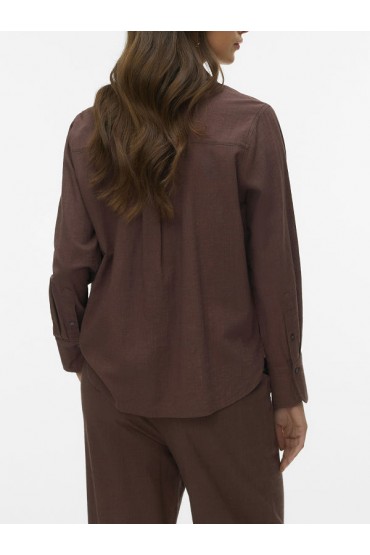 VMCAIA LS SHIRT WVN NOOS - ΚΑΦΕ