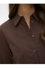 VMCAIA LS SHIRT WVN NOOS - ΚΑΦΕ