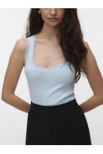 VMNANA LACE TANK TOP JRS NOOS - ΜΠΛΕ ΑΝΟΙΧΤΟ