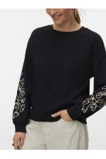 VMLADA L/S O-NECK SWEATSHIRT JRS BTQ - ΜΑΥΡΟ