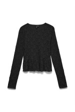 VMFLORA LS PEPLUM TOP JRS - ΜΑΥΡΟ