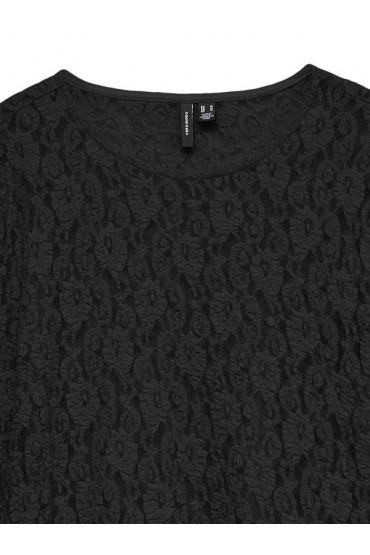 VMFLORA LS PEPLUM TOP JRS - ΜΑΥΡΟ