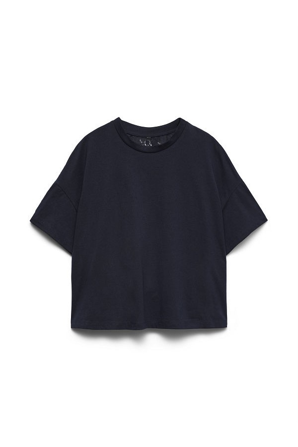VMSHARON SS BACK LACE TEE EXP - ΜΠΛΕ