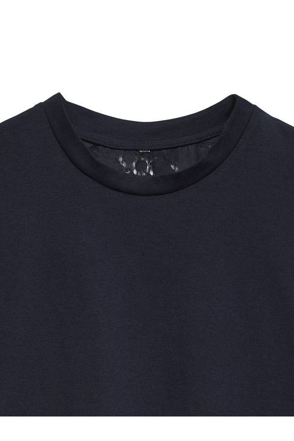 VMSHARON SS BACK LACE TEE EXP - ΜΠΛΕ