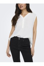 ONLJETTE LIFE LS SHIRT MOCH WVN - ΛΕΥΚΟ