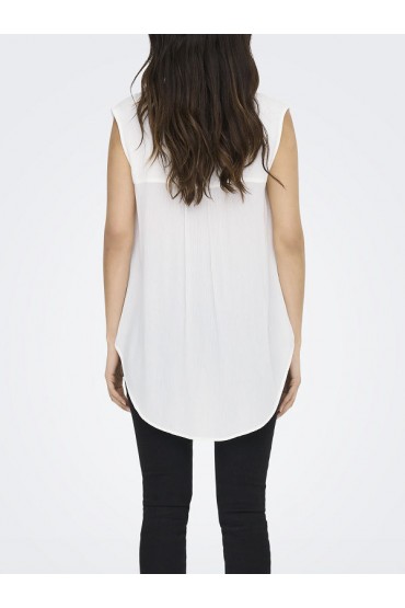 ONLJETTE LIFE LS SHIRT MOCH WVN - ΛΕΥΚΟ