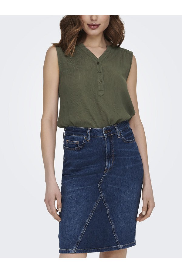 ONLJETTE LIFE LS SHIRT MOCH WVN - ΧΑΚΙ