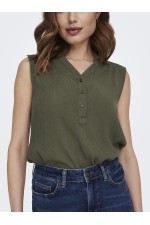 ONLJETTE LIFE LS SHIRT MOCH WVN - ΧΑΚΙ